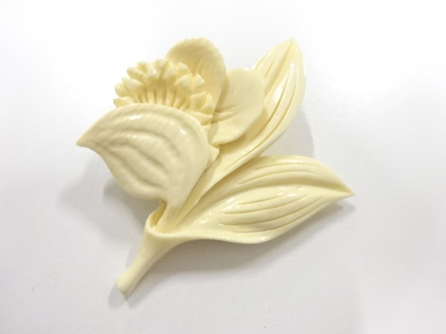 アンティーク　象牙　ブローチ　約6.33g